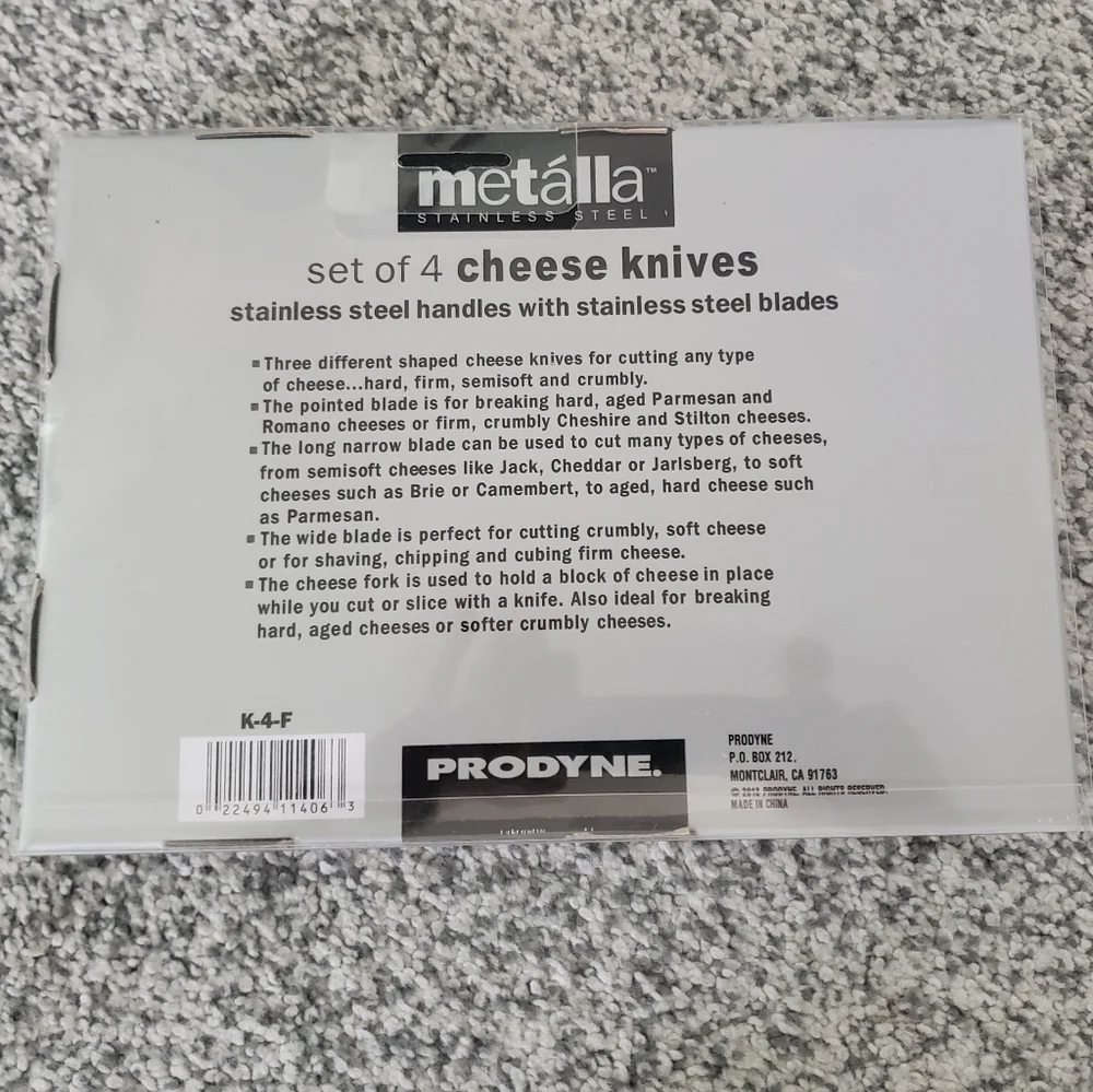 Cheese Knives Set Of 4 Metalla Stainless Steel blades